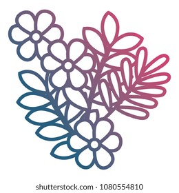 flowers and leafs decorative icon