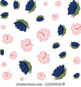 flowers and leafs decorative pattern