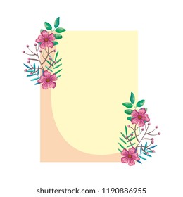 flowers and leafs elegant card