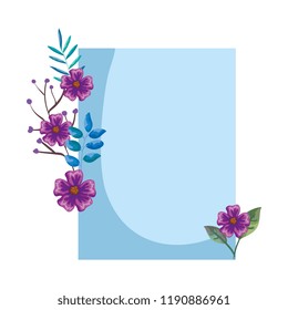 flowers and leafs elegant card