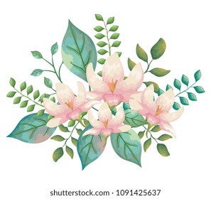flowers and leafs garden decorative
