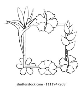 flowers and leafs garden frame