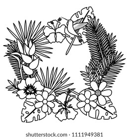 flowers and leafs garden frame