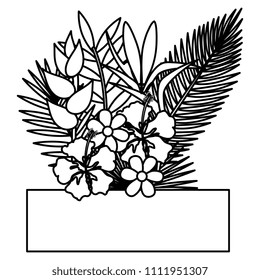 flowers and leafs garden frame