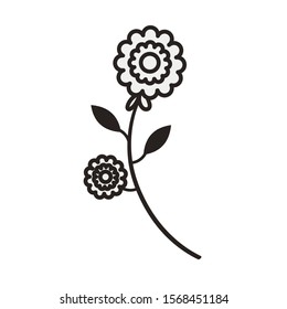 flowers and leafs garden icon vector illustration design