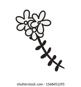 flowers and leafs garden icon vector illustration design