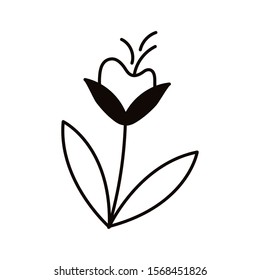 flowers and leafs garden icon vector illustration design