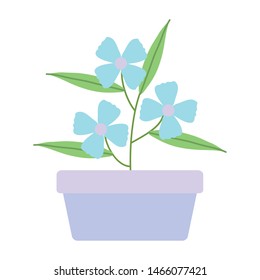 flowers and leafs garden in square ceramic pot decoration