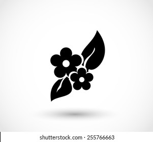 Flowers with leafs icon vector