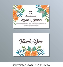 flowers and leafs invitation card