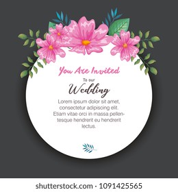 flowers and leafs invitation card