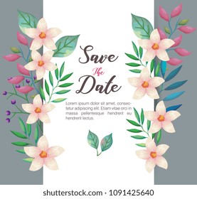 flowers and leafs invitation card