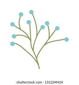 flowers with leafs isolated icon