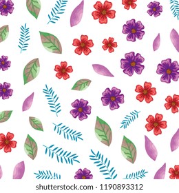 flowers and leafs pattern background