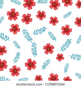 flowers and leafs pattern background