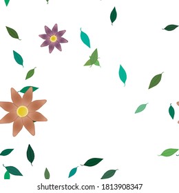 Flores y hojas sin fisuras de vectores ornamentales.