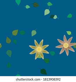 Flowers and leafs seamless ornamental vector pattern.