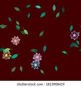 Flowers and leafs seamless ornamental vector pattern.