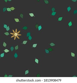 Flowers and leafs seamless ornamental vector pattern.