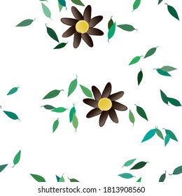 Flores y hojas sin fisuras de vectores ornamentales.