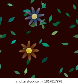 Flores y hojas sin fisuras de vectores ornamentales.