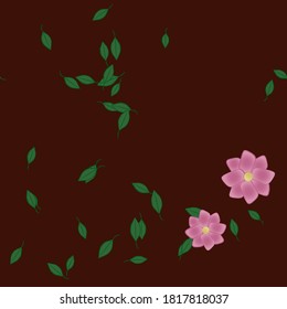 Flowers and leafs seamless ornamental vector pattern.