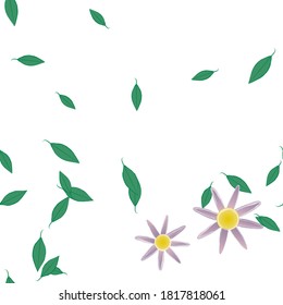 Flowers and leafs seamless ornamental vector pattern.