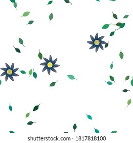Flowers and leafs seamless ornamental vector pattern.