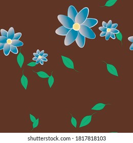 Blumen und Blätter nahtlose dekorative Vektormuster.