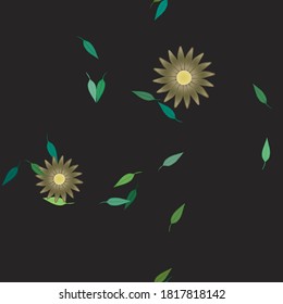 Flowers and leafs seamless ornamental vector pattern.