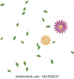 Blumen und Blätter nahtlose dekorative Vektormuster.
