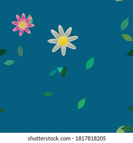 Blumen und Blätter nahtlose dekorative Vektormuster.