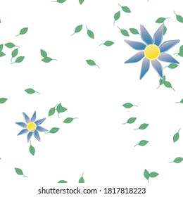 Flowers and leafs seamless ornamental vector pattern.