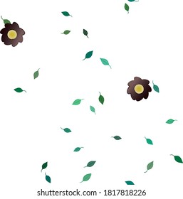 Flores y hojas sin fisuras de vectores ornamentales.