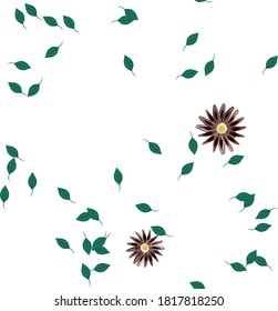 Flowers and leafs seamless ornamental vector pattern.