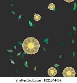 Flowers and leafs seamless ornamental vector pattern.