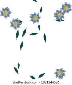 Flowers and leafs seamless ornamental vector pattern.