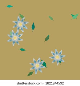 Flowers and leafs seamless ornamental vector pattern.