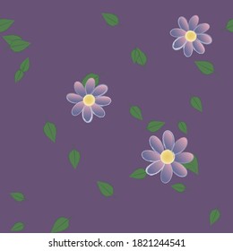 Flowers and leafs seamless ornamental vector pattern.