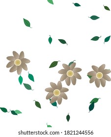 Flowers and leafs seamless ornamental vector pattern.