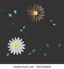 Flowers and leafs seamless ornamental vector pattern.