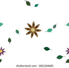 Flores y hojas sin fisuras de vectores ornamentales.