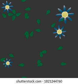 Flowers and leafs seamless ornamental vector pattern.
