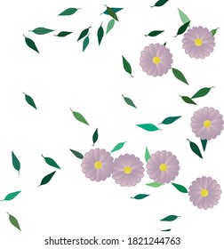 Flores y hojas sin fisuras de vectores ornamentales.
