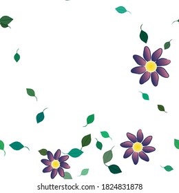 Flores y hojas sin fisuras de vectores ornamentales.