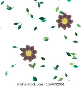 Blumen und Blätter nahtlose dekorative Vektormuster.