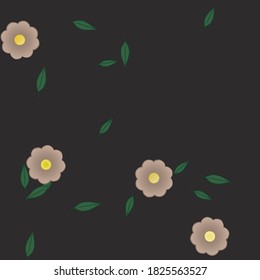 Flowers and leafs seamless ornamental vector pattern.