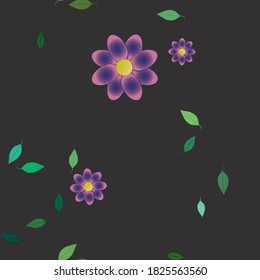 Blumen und Blätter nahtlose dekorative Vektormuster.