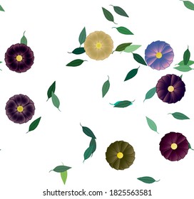 Flores y hojas sin fisuras de vectores ornamentales.