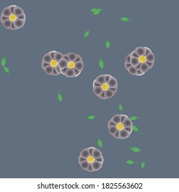 Flowers and leafs seamless ornamental vector pattern.